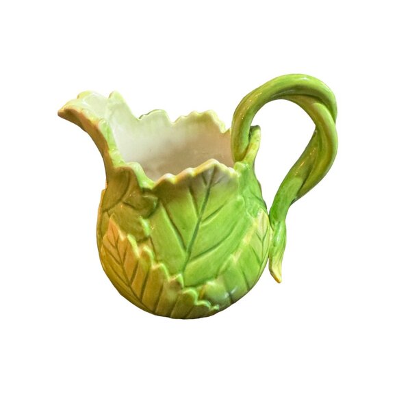 Vintage Fitz And Floyd Leaf-Shaped Creamer & Sugar Bowl Set - Picture 3 of 11